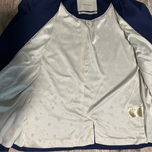Maison Scotch Double Breasted Blazer SZ 2 Navy Blue Anchor Buttons Classic GUC - Picture 7 of 10
